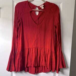 Flowy red blouse